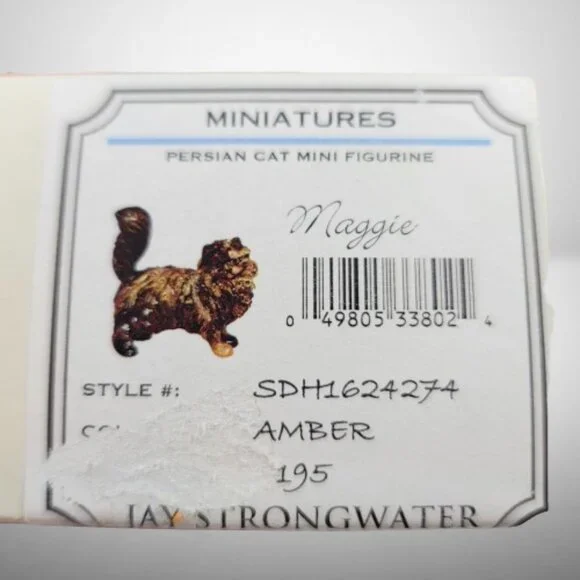 Jay Strongwater Persian Cat Maggie Mini Figurine With Swarovski Crystals - Picture 8 of 9